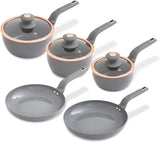 Tower T800232JDE Cavaletto 5 Piece Cookware Pan Set with 16cm, 18cm, 20cm Saucepans and 24cm, 28cm Non-Stick Frying Pans, Jade Green & Champagne Gold