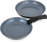 Tower Freedom T800201 7 Piece Cookware Set with Ceramic Coating, Stackable Design and Detachable Handle, Graphite, Aluminium, Black