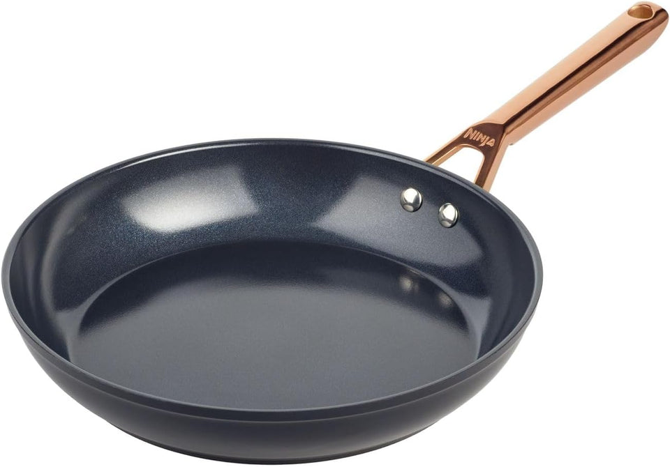 Ninja Extended Life 5-Piece Ceramic Cookware Set (20 & 24cm Frying Pans + 16, 18 & 20cm Saucepans & Lids), Non-Stick (No PFAs, PFOAs, Lead or Cadmium), Oven Safe 285°C, Terracotta/Grey, CW95000EUUKDB