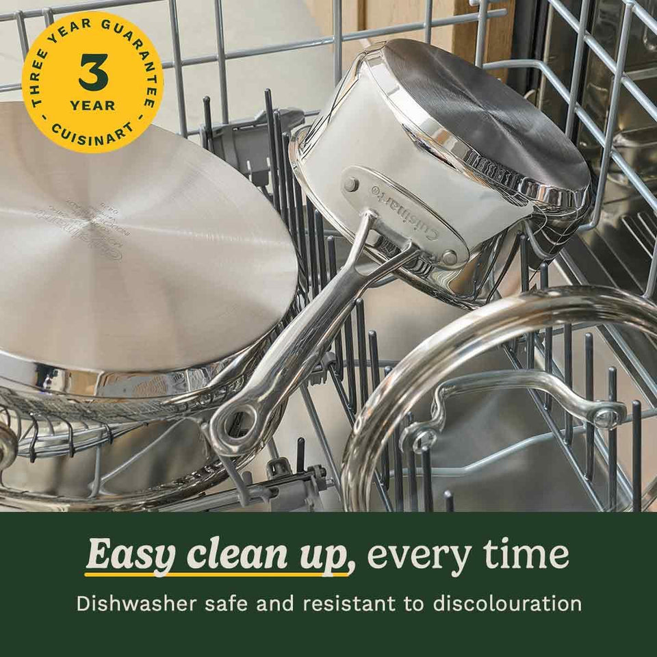 Cuisinart® Chef’s Classic™ Stainless Steel Cookware Set | 11-Piece: Saucepans, Frying Pans, Stockpot, Steamer | Induction-Ready, Aluminium-encapsulated Base | Cool Grip™ Handles