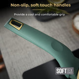 Tower T800232JDE Cavaletto 5 Piece Cookware Pan Set with 16cm, 18cm, 20cm Saucepans and 24cm, 28cm Non-Stick Frying Pans, Jade Green & Champagne Gold