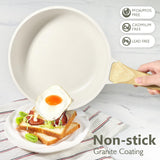 GiPP Pots and Pans Set Non Stick - 14 Piece White Ceramic Kitchen Cookware Sets Nonstick Induction Cookware Non-Toxic Cooking Pan Set with Silicone Spatula&Spoon, PFOS and PFOA Free (White, 14PCS)