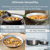 Tower Freedom T800201 7 Piece Cookware Set with Ceramic Coating, Stackable Design and Detachable Handle, Graphite, Aluminium, Black