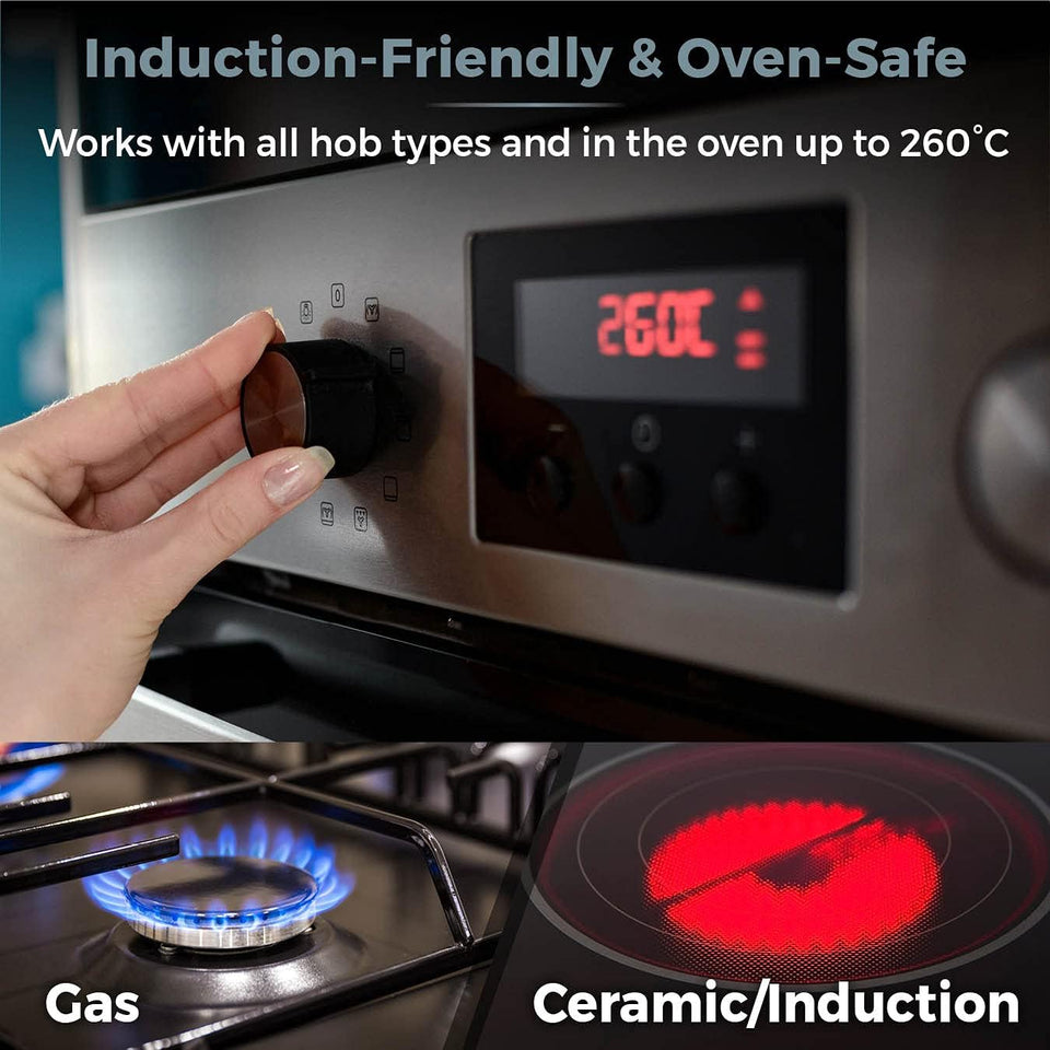 Tower Freedom T800201 7 Piece Cookware Set with Ceramic Coating, Stackable Design and Detachable Handle, Graphite, Aluminium, Black