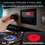 Tower Freedom T800201 7 Piece Cookware Set with Ceramic Coating, Stackable Design and Detachable Handle, Graphite, Aluminium, Black