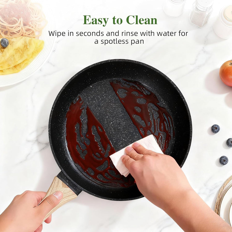 GMISUN Pots and Pans Sets Non Stick, 13pcs Saucepans and Flying Pans Set with Steak Pan & Lids, Induction Cookware Sets, Kitchen Nonstick Pan and Milk Pot Set, Stockpots with Lids