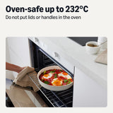 Amazon Basics Ceramic Nonstick Pots and Pans Set with Detachable Handle, 11-Piece Stackable Set, All Cooktop Friendly, Includes Saucepan, Frying pan, Ivory