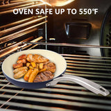 M MELENTA Pots and Pans Set Non Stick, 7 Piece Induction Hob Pan Set, Kitchen Ceramic Cookware Set, Nonstick Cooking Sets with Frying Pan, Saucepan Set, PFOA Free, Blue