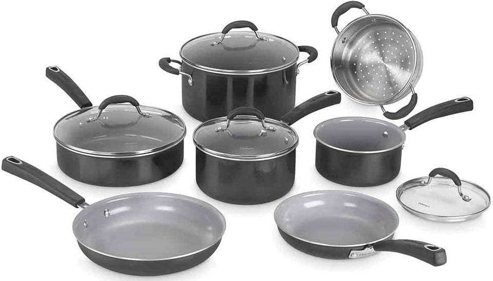 Cuisinart® Chef’s Classic™ Stainless Steel Cookware Set | 11-Piece: Saucepans, Frying Pans, Stockpot, Steamer | Induction-Ready, Aluminium-encapsulated Base | Cool Grip™ Handles