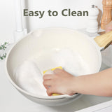 GiPP Pots and Pans Set Non Stick - 14 Piece White Ceramic Kitchen Cookware Sets Nonstick Induction Cookware Non-Toxic Cooking Pan Set with Silicone Spatula&Spoon, PFOS and PFOA Free (White, 14PCS)