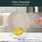 M MELENTA Pots and Pans Set Non Stick, 11 Piece Die-Cast Induction Hob Pan Set, Ceramic Cookware Set Nonstick Cooking Sets with Frying Pans, Saucepan Set, 100% PFOA Free, Cream