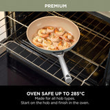 Ninja Extended Life 5-Piece Ceramic Cookware Set (20 & 24cm Frying Pans + 16, 18 & 20cm Saucepans & Lids), Non-Stick (No PFAs, PFOAs, Lead or Cadmium), Oven Safe 285°C, Terracotta/Grey, CW95000EUUKDB