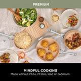 Ninja Extended Life 5-Piece Ceramic Cookware Set (20 & 24cm Frying Pans + 16, 18 & 20cm Saucepans & Lids), Non-Stick (No PFAs, PFOAs, Lead or Cadmium), Oven Safe 285°C, Terracotta/Grey, CW95000EUUKDB