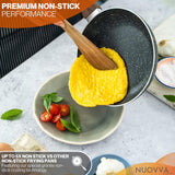 Non Stick Pots and Pans Set – Induction Hob Pot Set – 8pcs Kitchen Cookware with Lids – Cooking Marble Saucepan Pots and Frying Pans – by Nuovva