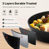 DishDelight Induction Hob Pan Set Pots and Pans Sets Non Stick 15pcs Saucepan Set with Lids Granite Cookware Nonstick Cooking Pot Frying Pan