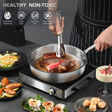 16-Piece Stainless Steel Saucepan Set, Induction Pots and Pans Set with Steamer & Glass Lids, Kitchen Cookware Set with Utensil Set Pot Protectors and Apron, Compatible with All Stoves