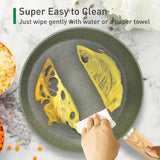 Kitchen Academy 17 Piece Non-Stick Pots and Pans Set, Induction Pan Set, Granite Non-Stick Saucepan Set, Green