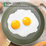 Kitchen Academy 17 Piece Non-Stick Pots and Pans Set, Induction Pan Set, Granite Non-Stick Saucepan Set, Green