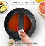 Terlulu Induction Hob Pots and Pans Set - 13pcs Nonstick Cooking Pans Set, Black Granite Cookware Set with Lid, Non Stick Saucepan Set, Frying Pan Set, PFAS PTFE PFOA PFOS Free