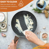 Non Stick Pots and Pans Set – Induction Hob Pot Set – 8pcs Kitchen Cookware with Lids – Cooking Marble Saucepan Pots and Frying Pans – by Nuovva